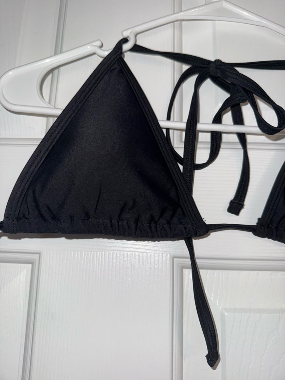 93 Play Street Black Danny Triangle Tie Bikini Top- Size L - Picture 3 of 10